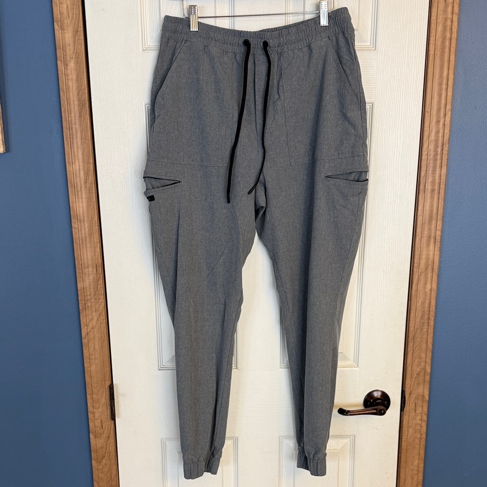 Jaanuu Men's Gray Joggers with Black Drawstring